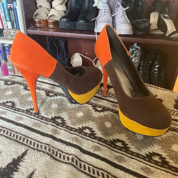 Color lock Platform Heel Womens Size 11 - Picture 6 of 6